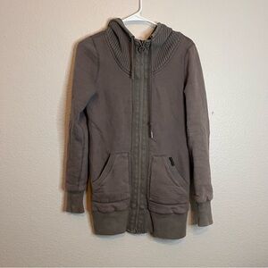 Women's Community 100% Organic Cotton Gray Hooded full zip Sweatshirt size small